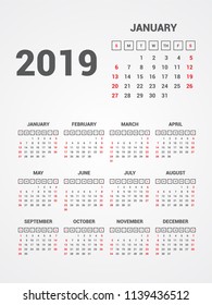 Calendar 2019 EPS 10.