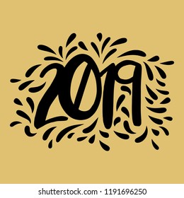 Calendar 2019 first page template in simple style. For print, web, banners