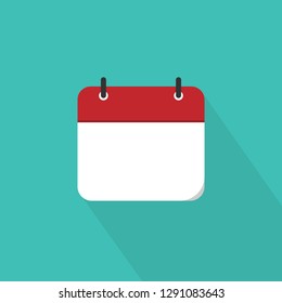 Calendar 2019 icon flat design isolated with long shadow, vector illustration