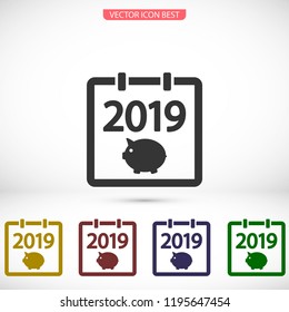 calendar 2019 Icon vector