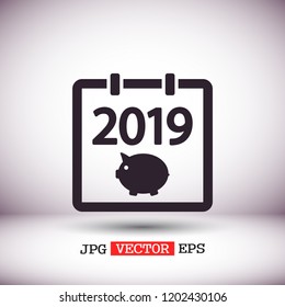 calendar 2019 Icon vector