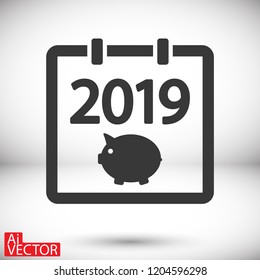 calendar 2019 Icon vector