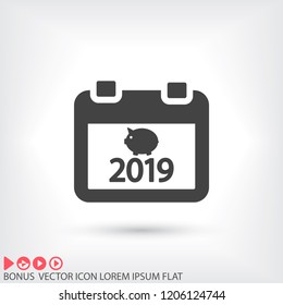calendar 2019 Icon vector