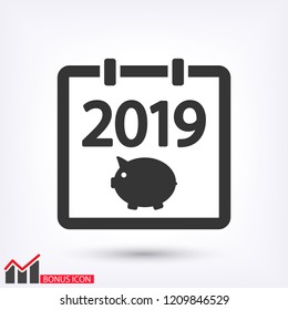 calendar 2019 Icon vector