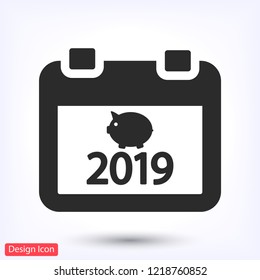 calendar 2019 Icon vector