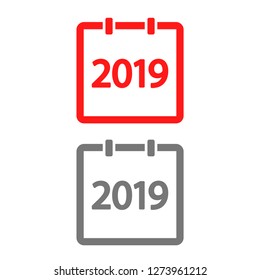 calendar 2019 Icon vector