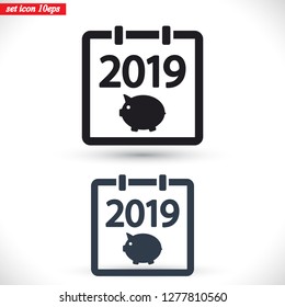 calendar 2019 Icon vector