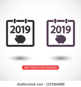 calendar 2019 Icon vector