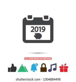 calendar 2019 Icon vector
