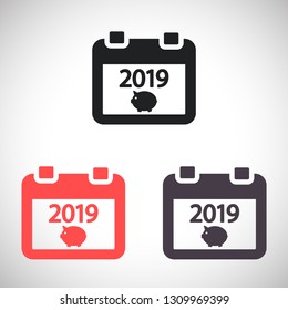 calendar 2019 Icon vector
