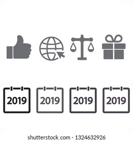 calendar 2019 Icon vector