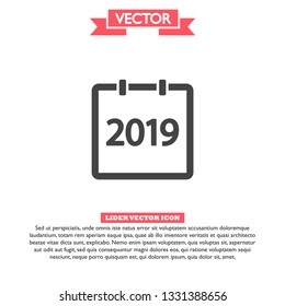 calendar 2019 Icon vector