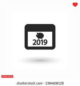 calendar 2019 Icon vector. lorem ipsum Flat Design JPG