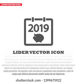 calendar 2019 Icon vector. lorem ipsum Flat Design