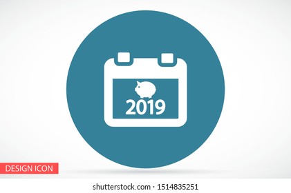 calendar 2019 Icon vector. lorem ipsum Flat Design JPG