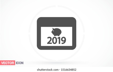 calendar 2019 Icon vector. lorem ipsum Flat Design JPG
