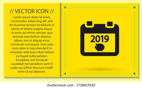 Symbol Vektor 2019. lorem ipsum flaches Design JPG