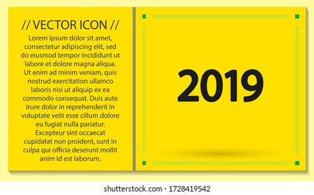 calendario 2019 Vector de iconos. lorem ipsum Flat Design JPG