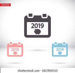 Kalender 2019 Symbolvektor. lorem ipsum flaches Design JPG