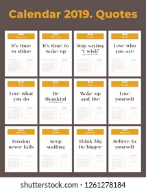 Calendar 2019. Quotes