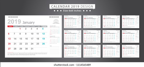 2019 desktop calendar template