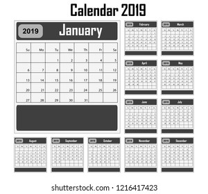calendar 2019 template