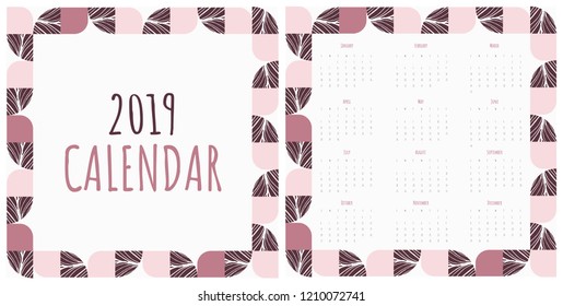 Calendar for 2019. Vector Illustration