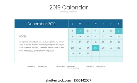 Calendar 2019 vector Template Design