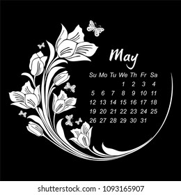 Calendar 2019. Week starts from Sunday. Business template. May 2019. Holiday event planner. Vector Illustration