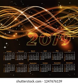 Calendar 2019 year