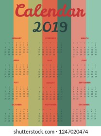 Calendar 2019 year. The coming year 2019, the year of the pig
