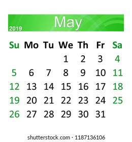 calendar 2019 year. vector design