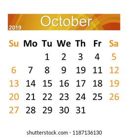 calendar 2019 year. vector design
