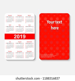 calendar 2019 year. vector design