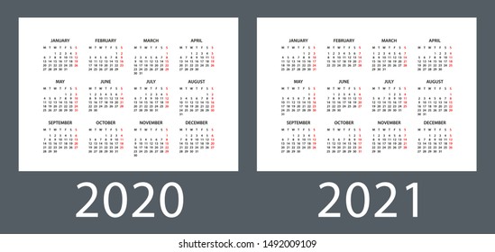 2021 Calendar Template Modern Eco Nature Stock Vector (Royalty Free ...