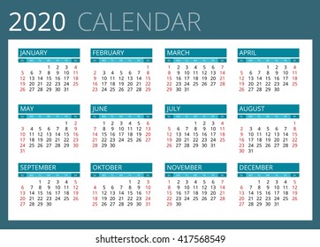 Calendar 2020