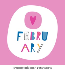 Calendar 2020: December. Vector illustration in pink, yellow and blue.