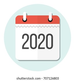 calendar 2020 flat design icon