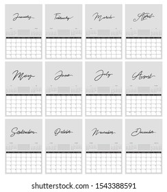 Calendar 2020, great design for any purposes. Graphic vector. Calendar 2020, 2021. Creative design. Business planning. Calendar 2019 year. Desk calendar 2018 template