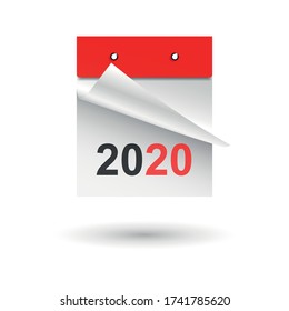 Calendar 2020 on a white background. Vector illustration EPS10