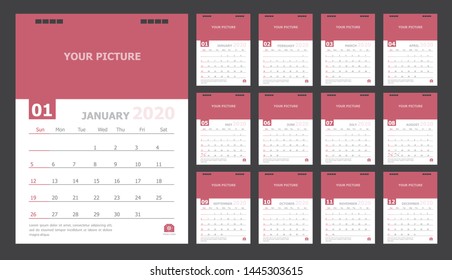 Calendar 2020 Pastel Background Stock Vector (Royalty Free) 1445303615 ...