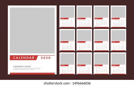 Calendar for 2020 Template Design Vector