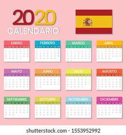 Calendar 2020 Template - Spanish version