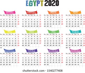 Calendar 2020 vector new year 2020 
