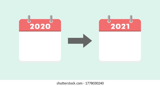 Calendar, 2020-2021, New year Sale or Greeting, postponed event concept Vector illustration. Simple & stylish design 2020 to 2021 blank calendar. 