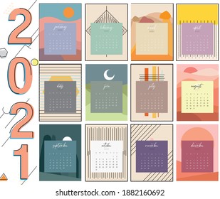 calendario para 2021 con antecedentes