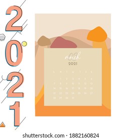 calendar for 2021 with background