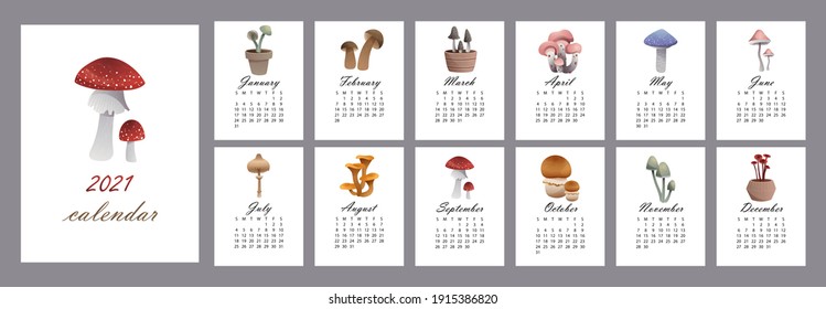 Flat 12 Mushrooms Images Stock Photos Vectors Shutterstock