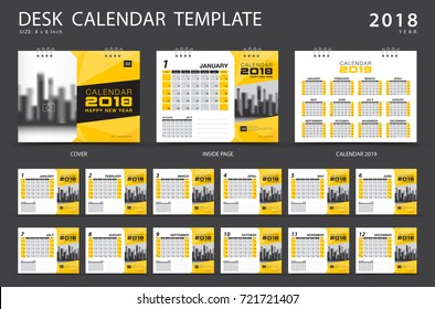 Calendar 2021, Desk calendar 2018 template. Set of 12 Months. Planner. Week starts on Sunday. Stationery design. advertisement. Business flyer. cover. Vector layout. 