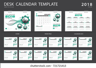 Calendar 2021, Desk calendar 2018 template. Set of 12 Months. Planner. Week starts on Sunday. Stationery design. advertisement. Business flyer. cover. Vector layout. 